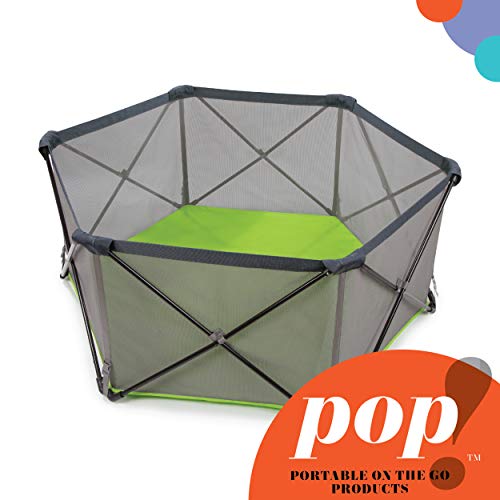 Summer Pop ‘n Play Portable Playard, Green – Lightweight Play Pen for Indoor