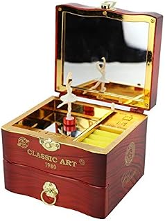 Kisbeibi Musical Jewelry Box, Ballerina Musical Jewellery Storage Box Rotating Music Box for Dressing Table