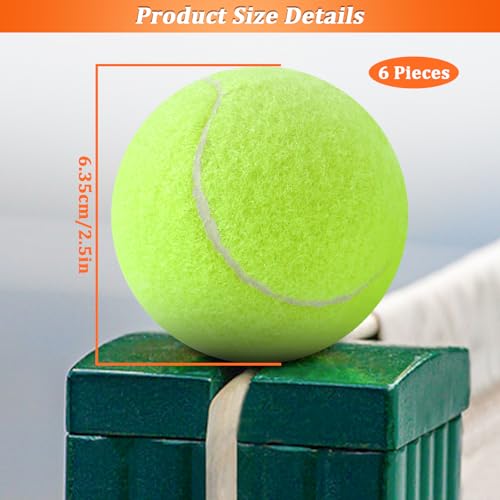 Yonality 6 Stück Tennisbälle, Sports Training Tennis, Elastic Tennis Ball, für Tennisspieler Aller Spielstärken, mit Filz für Hohe Sichtbarkeit, für Unterricht, Ballmaschinen und Hunde Spielgerät