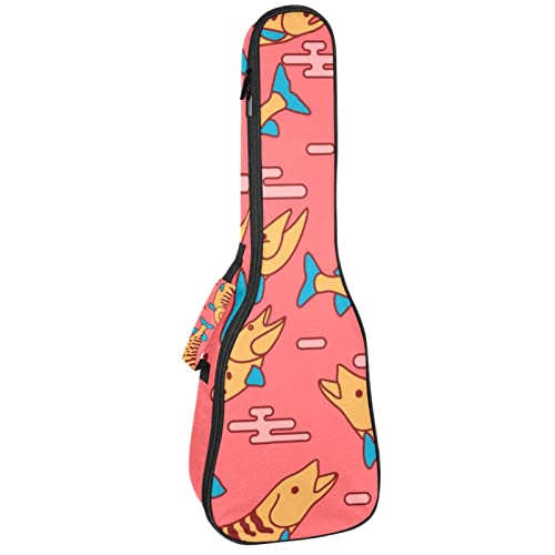 Sac ukulélé ténor étanche avec rembourrage antichoc et bretelles ergonomiques rose