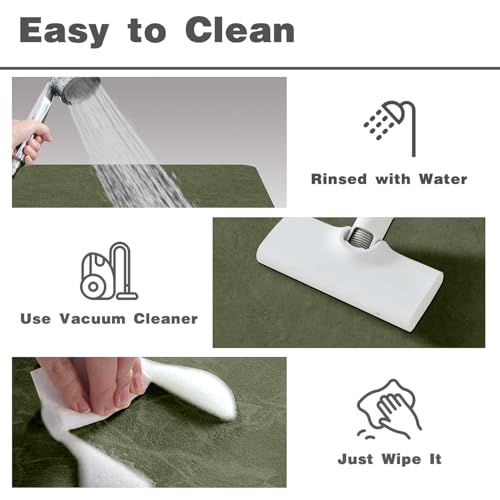 Bath Mat, Bathroom Rugs Non Slip Washable Thin Absorbent Quick Dry Bath Mat Fits Under Door Bathroom Floor Mat Perfect for Bath, Shower, or Sink 36"x60" Sage Green