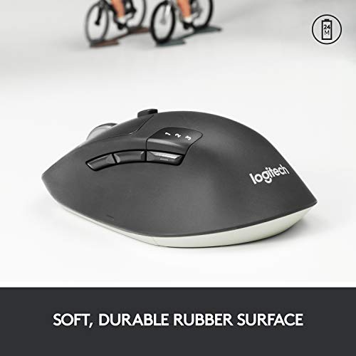 Logitech M720 Triathlon Multi-Device Wireless Mouse for Laptop, PC, Mac, iPad - Black