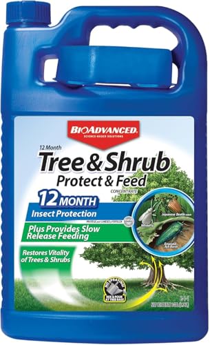 Image of BioAdvanced 12 Month Tree & Shrub Protect and Feed Concentrate - Mix & Pour - Insect Control and Plant Food - Up to 12 Months Protection - 1 gal Bottle