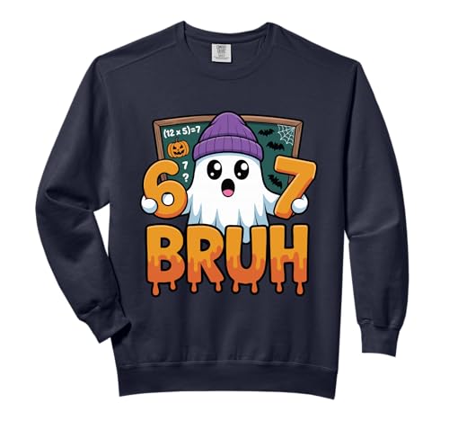 67 Teacher Ghost Six Seven Meme Math Equation Bruh Halloween Comfort Colors Adult Sweatshirt