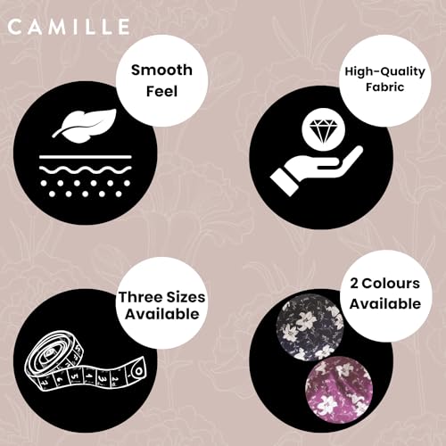 Camille-Womens-Lilly-Floral-Satin-Chemises-38-40-Navy