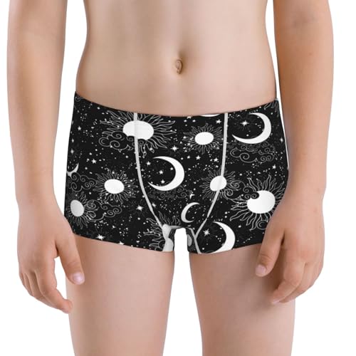 Boys' Cotton Boxer Brief Soft Underwear-Crescent And Stars