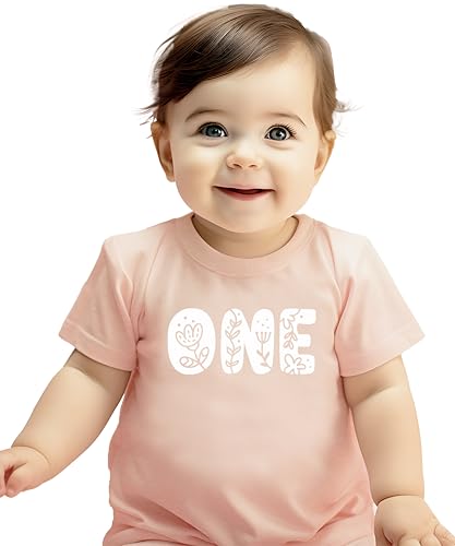 Image of Floral Numbers Ages 1-7 Birthday Girl Shirt for Baby & Toddler Youth Girls