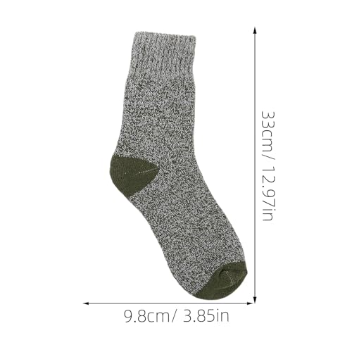 5 Pairs Thermal Socks for Men - Warm Winter Socks, Moisture Wicking, Thick Hiking Boots for Cold Weather, Skiing, Outdoor(Grey/Black/Navy/Green/Brown)3