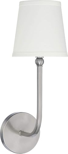 Miniatura 6 de Capital Lighting 119341AD-674 Dawson Pantalla Decorativa de Tela Blanca Stay-Straight para Baño Tocador Montaje en Pared, 4 Luces 240 Vatios Latón