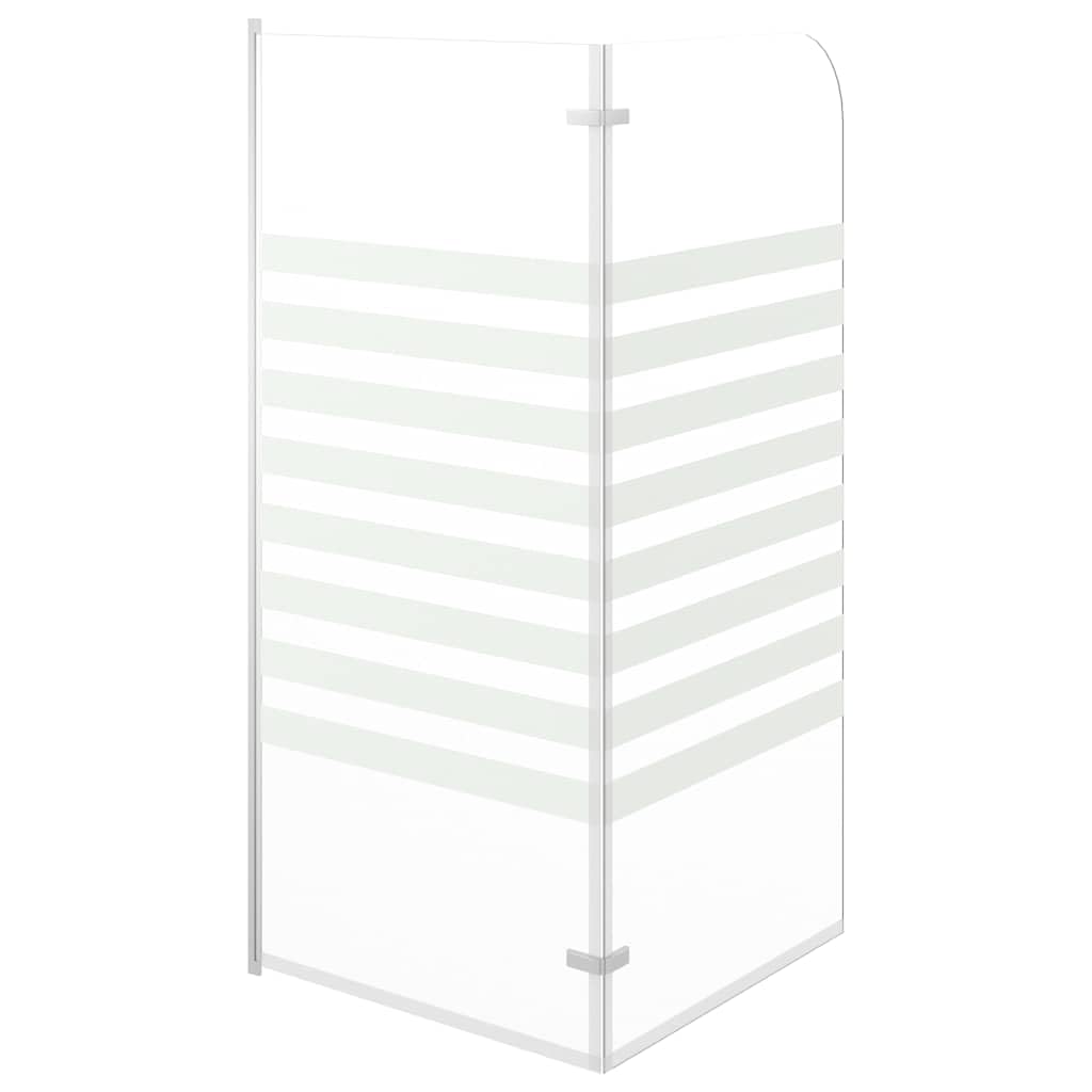 Mampara de ducha de cristal templado de 120 x 140 cm con perfiles de aluminio, mampara de ducha plegable para entrar en la ducha, separación de baño con protección contra salpicaduras, pared
