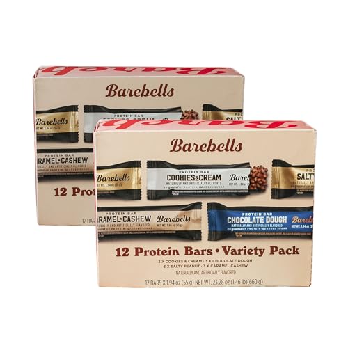 Image of Barebells Protein Bars Variety Pack - 24 Bars (2 Packs of 12), 20g High Protein Treats - Chocolate Nutrition Bars with No Added Sugar - On-The-Go Breakfast or Post-Workout Snack