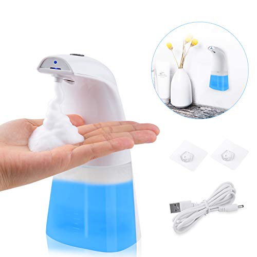 Fityou Dispensador de Jabón Automático, 250ml Dispensador Inteligente de jabón líquido con Sensor sin Contacto del jabón de touchless automático con 2 Interruptor Ajustable