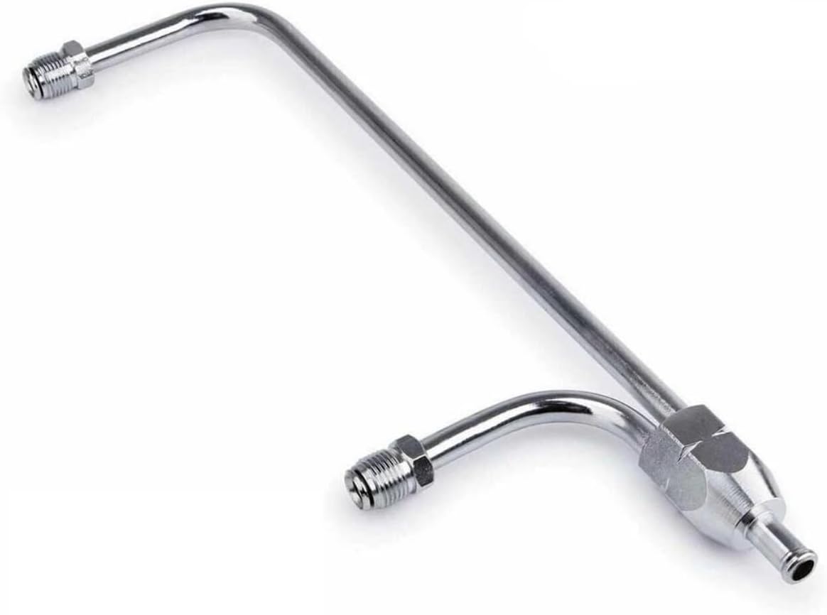 Dual Feed Fuiel Line Chrorne Compatible with Carburetor 4150 Double Pumper Compatible with 3/8"Hose