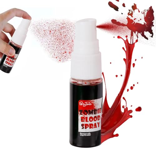Fake Blood Spray Professional Washable, Halloween Fake Blood Washable Realistic Special Effects Zombie Vampire Costume Makeup & Dress Up,Fake Blood Makeup Kit SFX Makeup Cosplay (Fake Blood Spray)