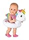 Heless 66 - Schwimm-Set für Puppen, 3 teilig, Motiv Einhorn Henri, Badeanzug, Clogs und Schwimmring, Größe 35 - 45 cm, für Badespaß an heißen Sommertagen