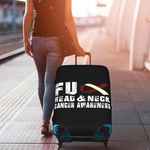 Travel Luggage Cover Fuck Head & Neck Cancer Awareness Fashion Washable Baggage Suitcase Protector Fit For Luggage X-Large 7