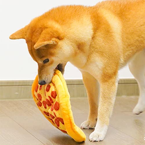 Shibalove Squeaky Plush Dog Toy Stuffed With Cotton And Crinkle Paper - Pizza #TOP5