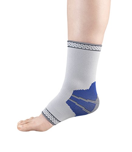 Champion Elastic Ankle Support Compression Sleeve, Gray, Medium