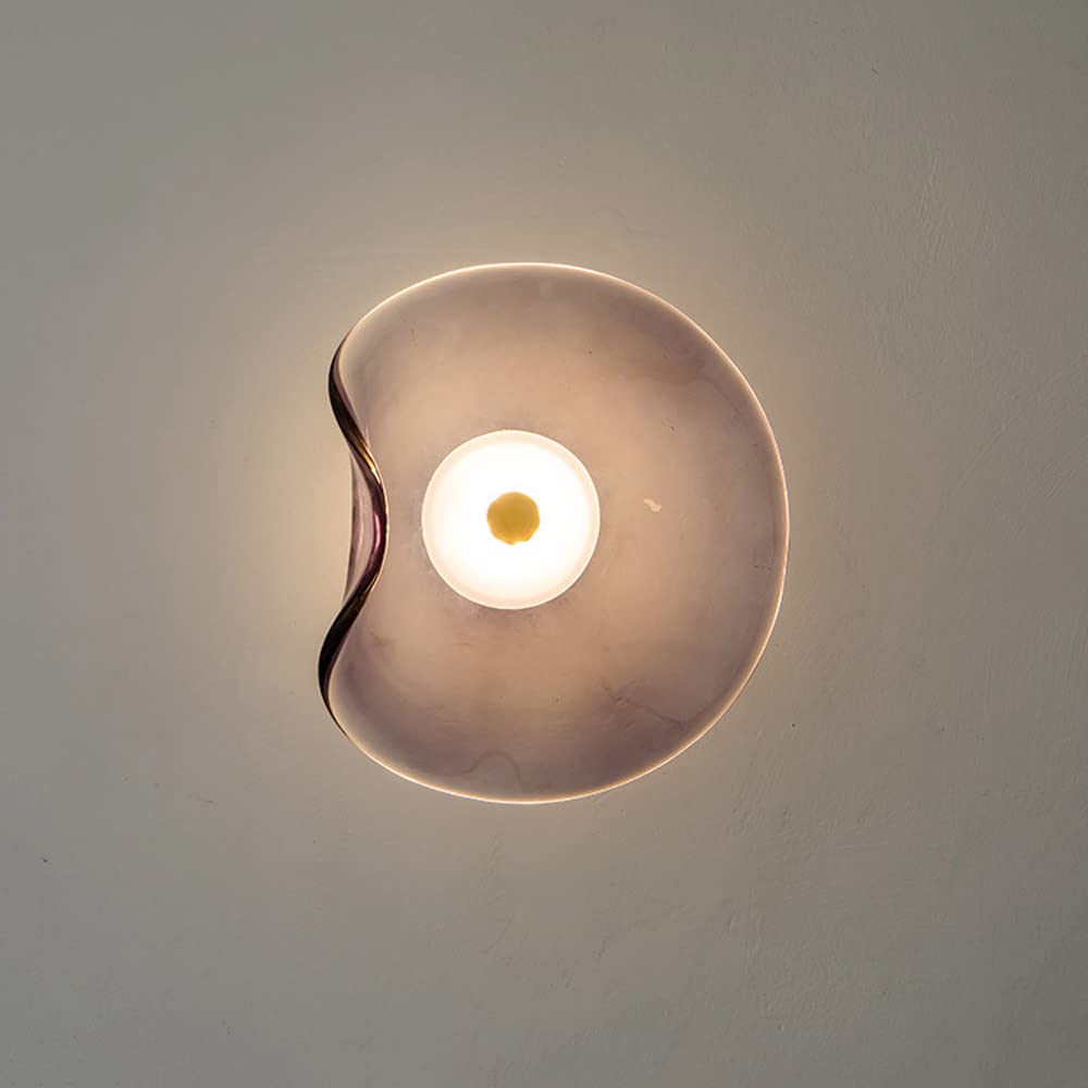 Szklana lampa ścienna Led Geometryczna Lampa Ścienna, Nowoczesne 5W Przewodowe Lampy Ścienne Do Salonu Sypialni Łóżka Korytarza Wewnętrzne Kinkiety / Fioletowy 4000K