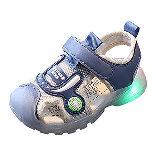 Toddler Cartoon Light Up Sandals Kids Boys Girls Closed Toe Luminous Shoes Toddler Closed Toe Summer Beach Sandals