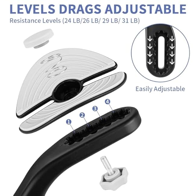 Inner Thigh Exerciser - Pelvic Floor Muscle Trainer, Portable Kegel System Exerciser with Counter, 4 Levels Drag Adjustable & Bag, Thigh Toner Workout Equipment for Women & Men Hip, Butt, Arm and Leg