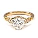 Dsnyu Eternity Band Rings for Women Yellow Gold, Vintage Engagement Ring 9K Yellow Gold Vintage with 6 Claws Round Moissanite 2ct Band Fashion Trendy Size 4.5