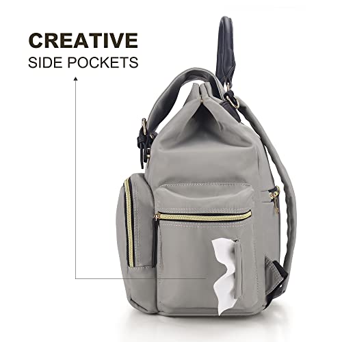 Vs Vogshow Diaper Bag Backpack, Multifunction Baby Bag Backpack, Modern Baby Diaper Backpack, Stylish Maternity Nappy Bag, Gray #TOP4