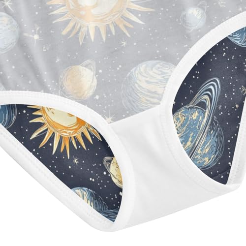 ZZKKO Planets Universe Girls Underwear Toddler Panties for Girls Comfort Brief Size 2T-8Y4