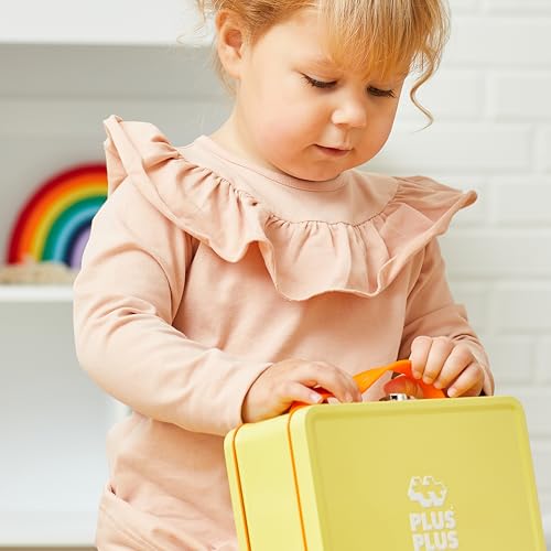 Plus-Plus-9603274 Big Box Basic, Set di mattoncini da Costruzione in Pratica Scatola Metallica con Manico, 70 Pezzi, Multicolore, 52349 - Lego - Immagine 6