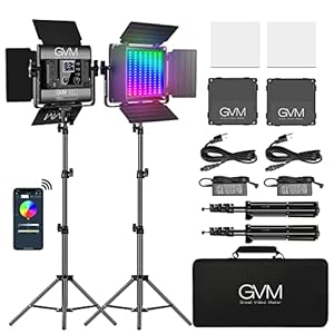 GVM LED Videoleuchte mit Stativ, APP Steuerung 800D RGB Videolicht led, dimmbares 3200-5600K LED Studiolicht Dauerlicht Fotolicht Set für YouTube Studio Fotografie Videoaufnahme Vlog Beleuchtung