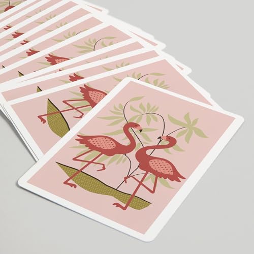 Baraja Simple Flamingo Rosa, 52 cartas tamaño póker miniatura 5