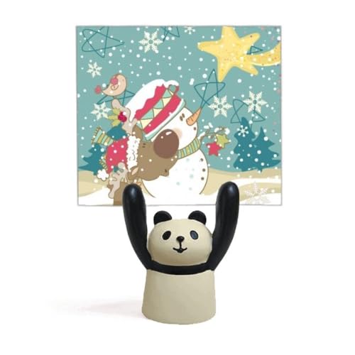Panda stand décoration de bureau et pince photo bonhomme de neige