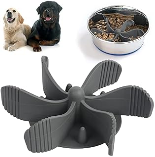 UpgradedDog Slow Feeder Bowl,Spiral Insert Slow Feeder Dog Bowl for Slow Down Eating, Preventing Obesity Overeating,Anti-Slip Slow Eating Dog BowlsGrey