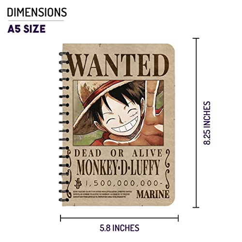 Image of ComicSense.xyz One Piece Anime Sketchbook Wanted Luffy A5 Spiral Drawing Sketch book Unruled for Kids Students Gift