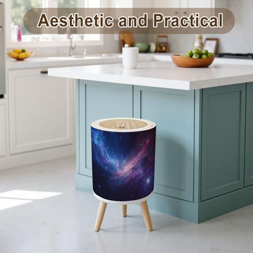 Caneca de basura con tapa y patas estilo galaxia 7L miniatura 3