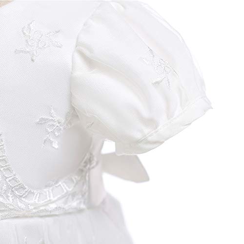 Meiqiduo Baby Girl Christening Dress Baptism Gowns Princess Wedding Party Formal Dresses (3M/0-6Months, Ivory) #TOP6