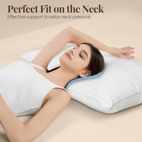 Qnoon Hotel Collection Bed Pillows for Sleeping, Bed Pillows Queen Size Set Of 2,Gusseted Pillow for Back, Stomach or Side Sleepers image 6