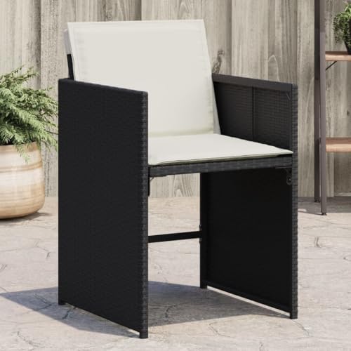 KHGPOTYU Space Saving Foldable Patio Furniture Black and Cream White