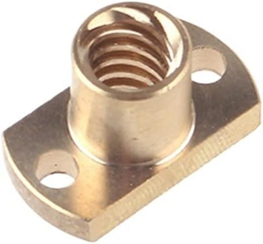 Metal Ball Screw nut T8 Lead Screw H Nut Flange Brass Nut Pitch 1mm/2mm Lead1/2/4/8/10/12mm/14 Mm Trapezoidal Lead Screw Nut (Size : Pitch 2mm Lead 12mm)