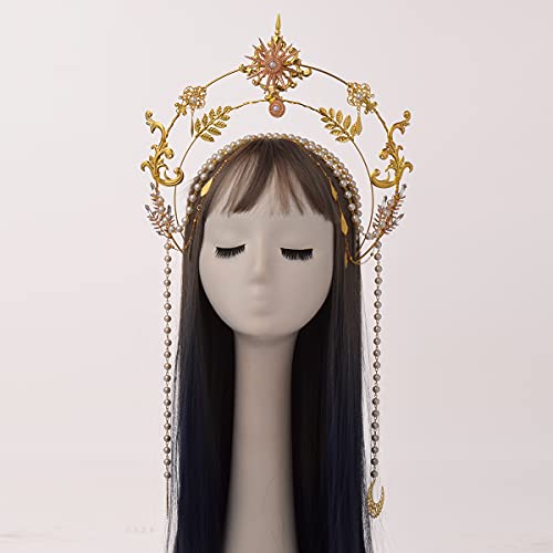 BLESSUME Halo Crown Mary Goddess Headband Women's Halloween Costume Goddess Headpiece