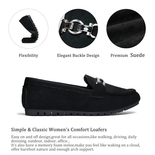 Image of VERDASCO Women's Loafers Comfort Slip-Ons Flat Work Shoes Casual Moccasins Penny Loafers Lady Dress Shoes