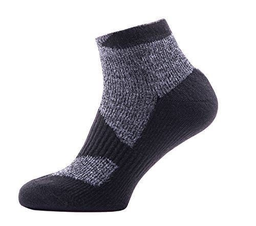 SEALSKINZ Unisex Waterproof Walking Thin Socklet, Dark Grey/Black, Small