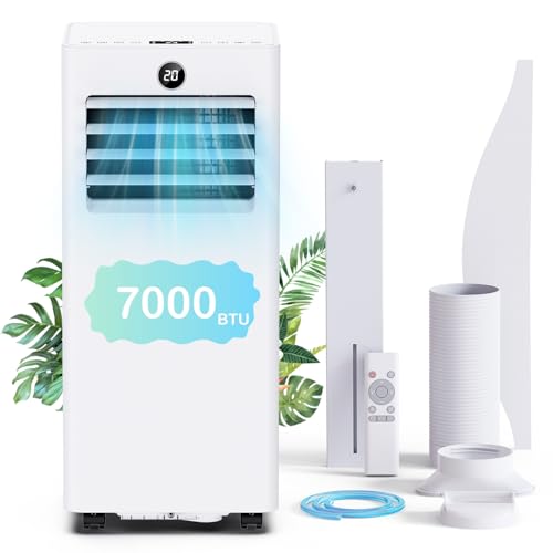 Climatiseur Mobile, Silencieux, 7000 BTU, Climatiseur Portable avec Kit Fenêtre,...