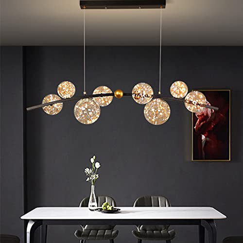 Chandelier globe asymétrique moderne design architectural doré luxe - 6