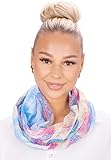 Lolus Dünner, leichter und weicher Damen Loop Rundschal Halstuch Schlauchschal in verschiedenen Farben mit Muster Accessoires Schal - Elisabeth (M134)