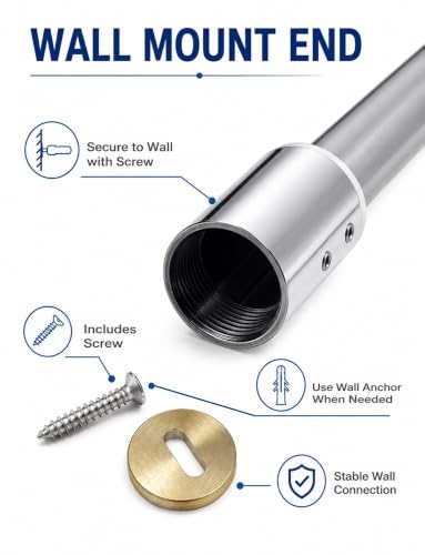 Barra telescópica pared-vidrio ajustable para mampara de ducha fija 6