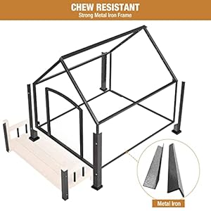 Dog-House-with-Anti-Bite-Metal-Iron-Frame-Outdoor-Wooden-Dog-Kennel-Indoor-Puppy-Shelter-for-Small-Medium-Large-Dogs-WeatherproofBrown - Cucciolini Doodles   Dog-House-with-Anti-Bite-Metal-Iron-Frame-Outdoor-Wooden-Dog-Kennel-Indoor-Puppy-Shelter-for-Small-Medium-Large-Dogs-WeatherproofBrown