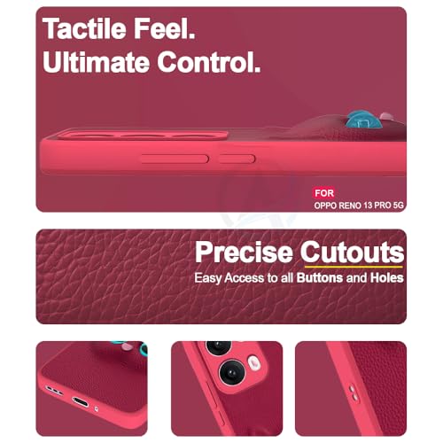 Image of AESTMO Back Case Cover for Oppo Reno 13 Pro 5G Back Cover | 3D Cat Cover | Leather Finish | Full Body Protection | Camera Protection Back Cover for Oppo Reno 13 Pro 5G (Pink)