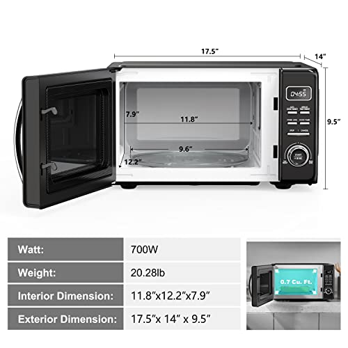 Galanz Glcmkz07Bkr07 Retro Countertop Microwave Oven With Auto Cook & Reheat, Defrost, Quick Start Functions, Easy Clean With Glass Turntable, Pull Handle.7 Cu Ft, Black #TOP6