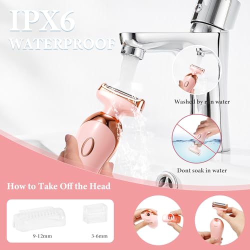 Electric Shaver for Legs Pubic Body Hair, 4 in 1 Bikini Trimmer for Women, Replaceable Lady Facial Nose Razor, IPX7 Waterproof Rechargeable Women's Grooming Kit — view 4